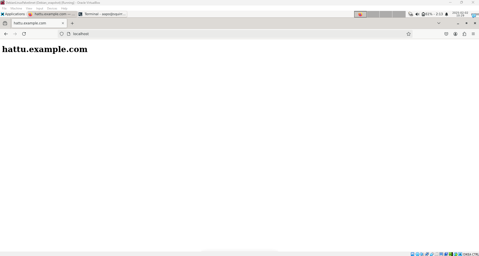 Kuva onnistuneesta kustomoidusta sivusta